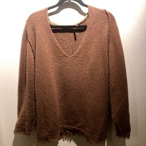 Free People Fringed Oversized Sweater